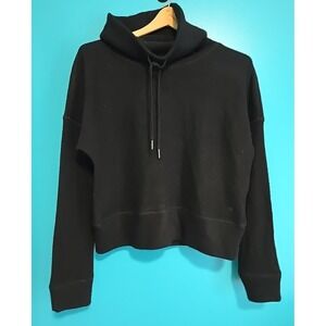 UGG 100% Soft Merino Wool Size S Women's Drawstring Mock Cowl Neck Sweater Black